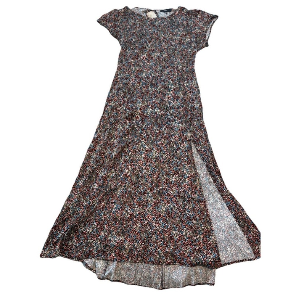 Lulus Floral Midi‎ Slip Dress Open Back Cutout Size XL Garden Cottagecore
